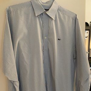 Vineyard Vines Button down White/Powder Blue